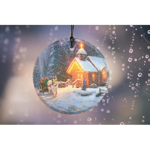 Trend Setters Thomas Kinkade Glass Animals Holiday Shaped Ornament Wayfair